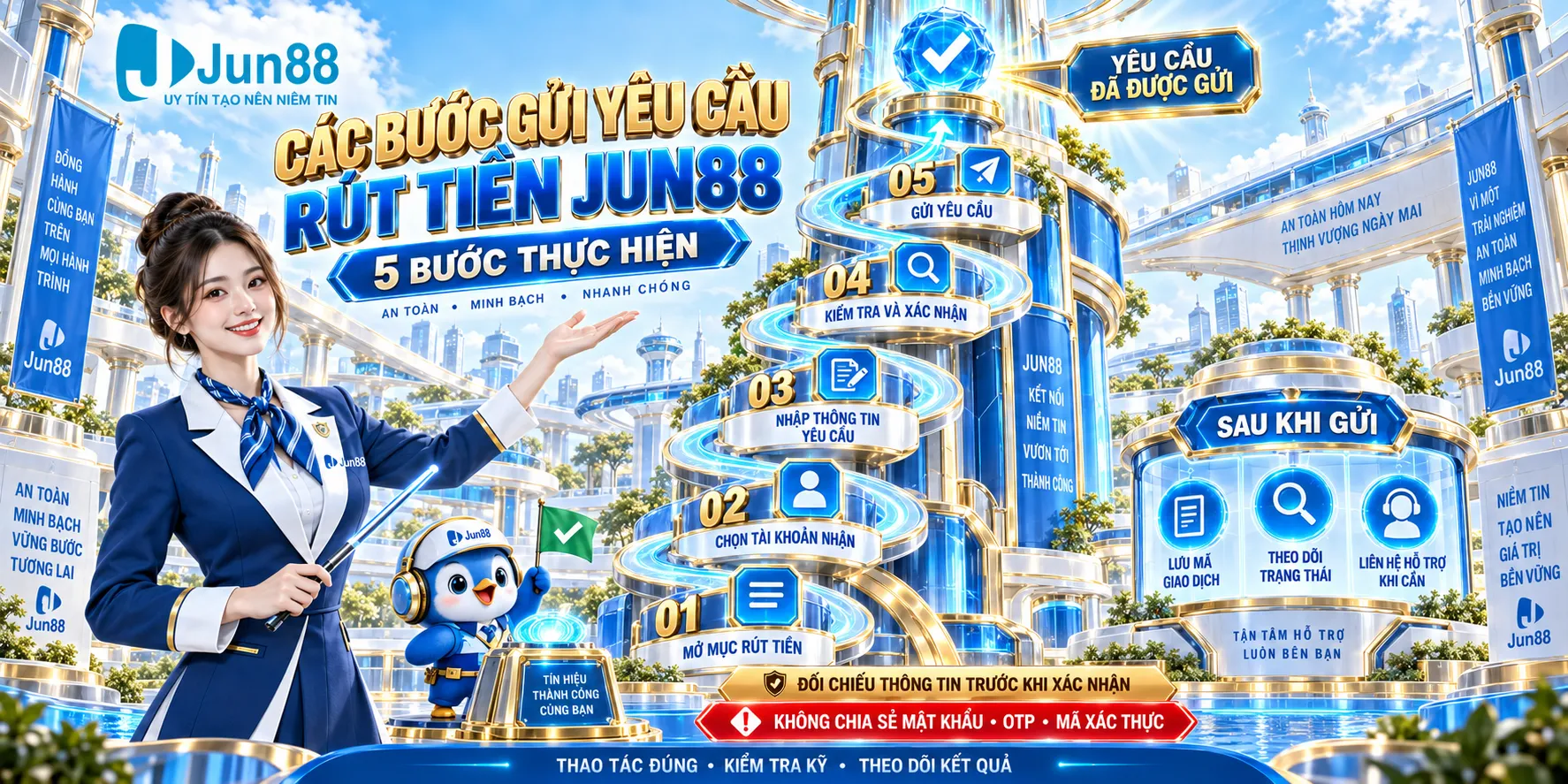 Các bước gửi yêu cầu rút tiền JUN88