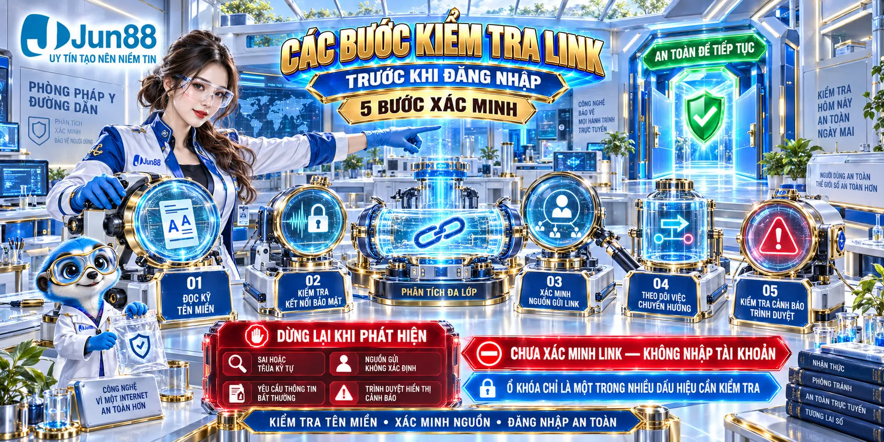 Các bước kiểm tra link trước khi đăng nhập
