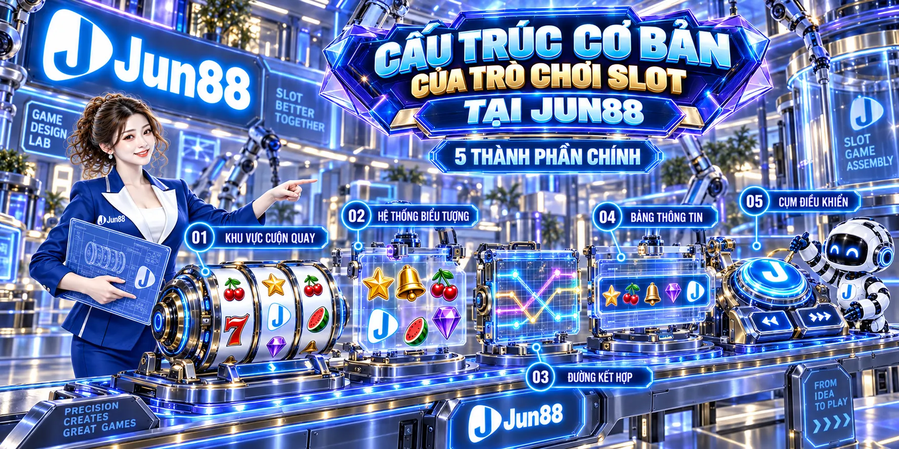 Cấu trúc cơ bản của trò chơi slot tại JUN88