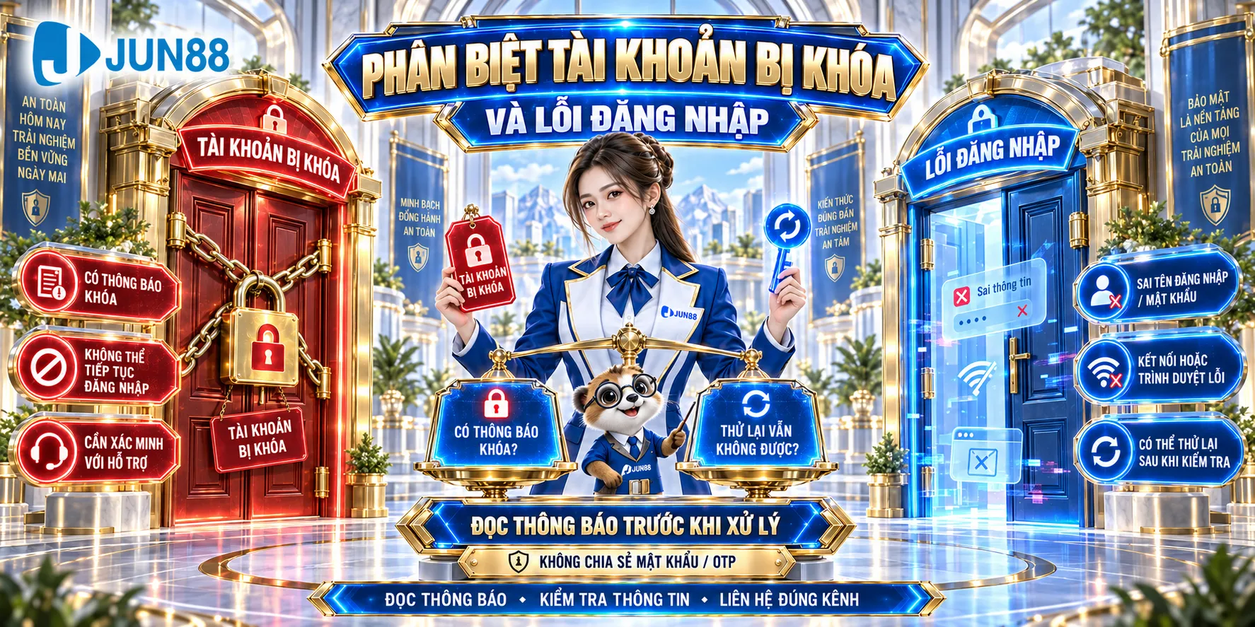 Phân biệt tài khoản bị khóa và lỗi đăng nhập