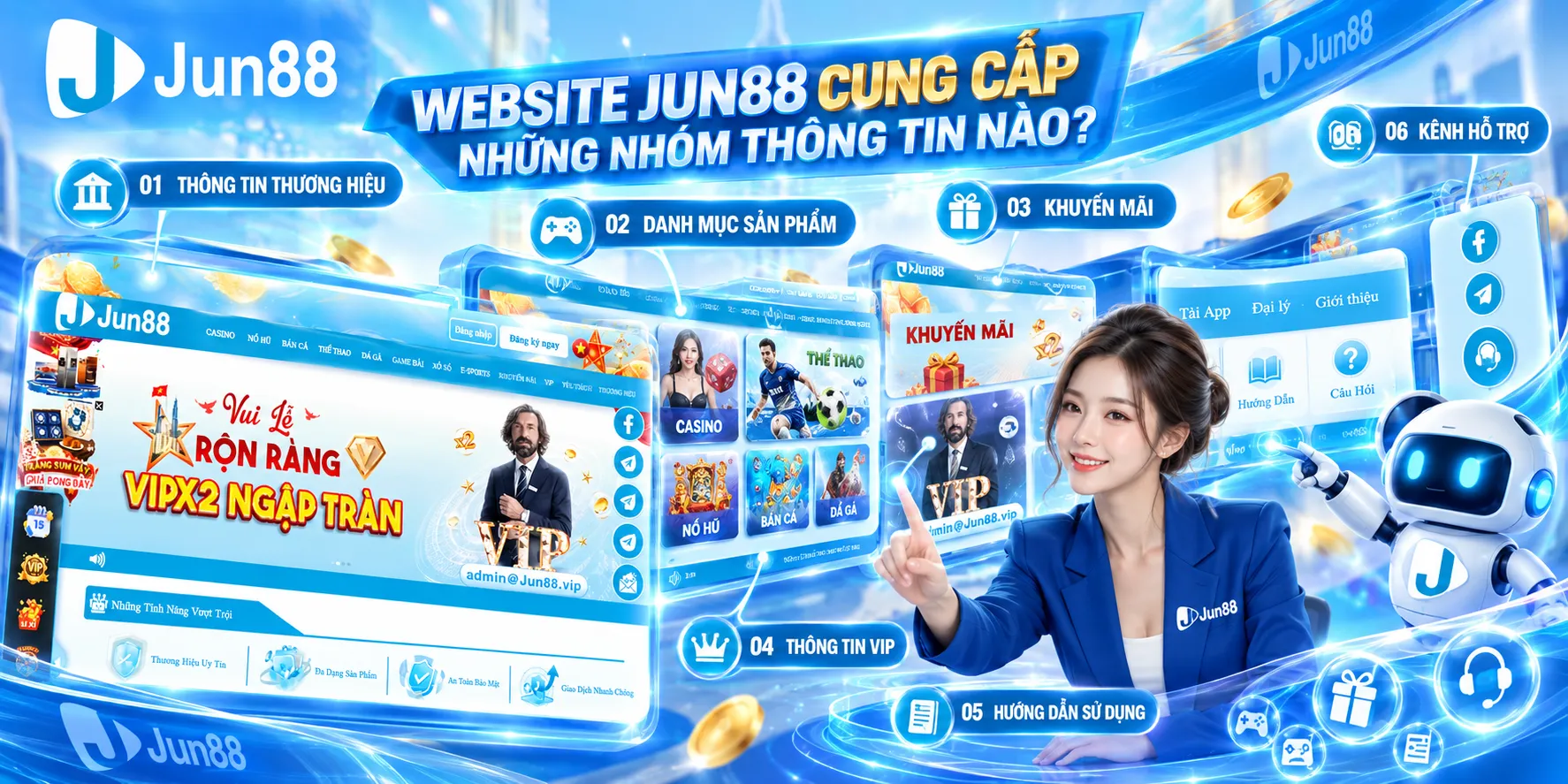 Website JUN88 cung cấp những nhóm thông tin nào?